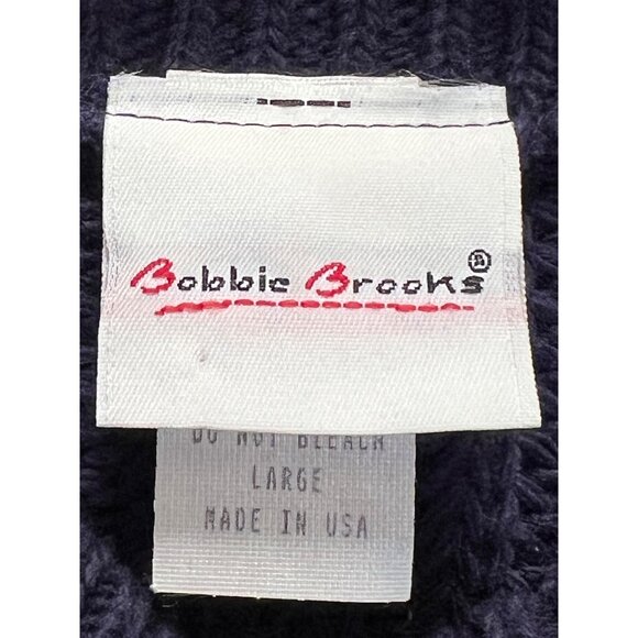 Bobbie Brooks Womens Large Navy Blue Chunky Knit Sweater 100% Acrylic Crewneck M - Picture 3 of 6